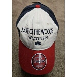 Lake of the Woods Wisconsin Red White Blue hat baseball cap adjust Fishing